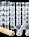 36 PCS Resin Mixing Cups, 12PCS 100ML Plastic Measuring Cups for Resin, 24PCS 50ML Paint Epoxy Resin Mixing Cups, with Craft Sticks, Beaker, Liquid Measuring Cups, Graduation Epoxy Resin Cups