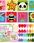 8-In-1 Cross Stitch Kit for Beginners Kids, Includes 8 PCS Plastic Canvas with Pre-Patterns, 13 Colors Threads, Instructions, Embroidery Needles for Beginners Sewing