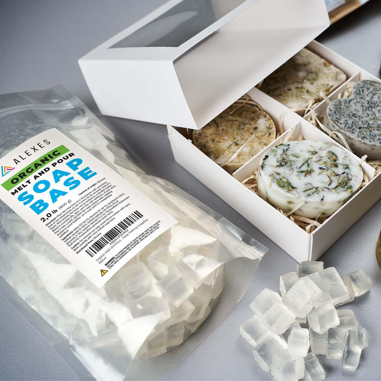 Organic Melt and Pour –  2 Lb Soap Base for Soap Making – Unscented – Soap Making Supplies