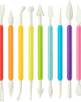 9PCS Clay Tools for Kids & Adult, Plastic Air Dry Clay Tools Kit, Double-Head Clay Sculpting Tools for Pottery, Polymer, Air Dry Clay, Modeling, Shaping, Cake Decoration