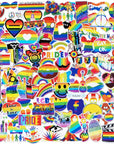 Pride Stickers, 100-Piece LGBTQ Rainbow Stickers, Vinyl LGBT Gay Pride Stickers for Laptops, Water Bottles, Luggage, Scrapbooking