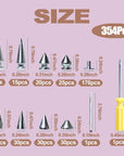354 Sets Punk Spikes and Studs Kit,8 Sizes Cone Spikes,Metal Tree Spikes Studs for Leathercraft and Punk Style Clothing Accessories DIY Craft Decoration