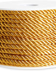 36 Total Yards 5Mm Twisted Gold Cord for Crafts, Gold Rope Ribbon for Sewing, Upholstery Trim,Household Decorations, 2 Rolls of 0.2" Reinforced Polyester Cordage, 18 Yards per Roll