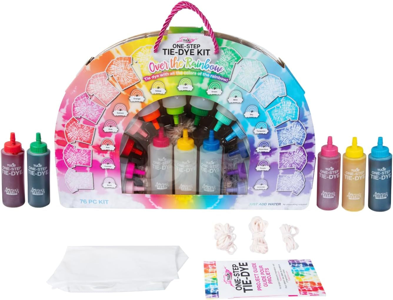 One-Step Tie Dye Kit, over the Rainbow, Easy Party Activity, Gift Idea, 15-Color Kit