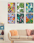 6 Pack Flowers Paint by Numbers Kits for Adults Beginners, DIY Paint by Numbers for Adults on Canvas without Frame, Drawing Paintwork with Paintbrushes Oil Painting for Home Wall Decor 7.9X11.8Inch