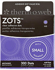 Thermoweb Zots Clear Adhesive Dots, Small, 3/16" Diameter X 1/64" Think, 300 Count