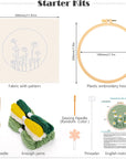 Punch Needle Embroidery Starter Kits,Rug Hooking Kit for Kids and Adults Beginners,Handcraft Punch Needle Kits with Embroidery Hoops,Flowers and Plants Pattern