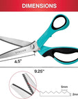 Proseries 9" Pinking Shears - Heavy-Duty Stainless Steel - Zigzag Cut for No-Fray Fabric, Sewing & Craft Edging