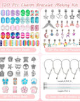 Charm Bracelet Making Kit - Girls 120 Pcs DIY Beaded Jewelry Making Kit, Unicorn & Mermaid Gifts for Girls Toys Crafts for Teen Girls Ages 5 6 7 8-12, with a Portable Bracelet Organizer Box