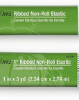 9502W 1" Ribbed Non-Roll Elastic, White
