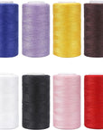 12 Color Set of Polyester All-Purpose Sewing Threads Prewound Bobbin Thread Plastic for Embroidery and Sewing Machine DIY Embroidery Thread Sewing Thread 382 Yards/350 M Each (12 Pieces)