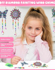 Crafts for Kids Ages 8-12, Birthday Gifts Presents for 6 7 8 9 10 11 Year Old Girls Diamond Painting Kits for Girl Toys Age 5-11 Teen Adults Wind Chimes Crystal Window Suncatcher for Home Garden Decor