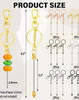 18Pcs Beadable Keychain Bar Bulk, Colorful Plating Alloy Beaded Keychain, Blank Keychain Making Supplies DIY