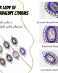 Virgin Mary Charms 35 Pcs Virgencita Charms Virgen De Guadalupe Charms Alloy Enamel Pendant Charms Inlay Rhinestones Our Lady of Guadalupe Charms Mexican Charms for Bracelets Necklaces Jewelry Making