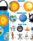 65Pcs Space Vinyl Stickers Pack for Laptop Water Bottle, Solar System Stars Planets Waterproof Stickers for Kids Teachers Students, Astronaut Galaxy Stickers for Scrapbook Luggage