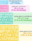 Alphabet Stencils Set of 4 Plastic Letter Stencil Assorted Sizes Number Ruler for Learning, Painting, Scrapbooking