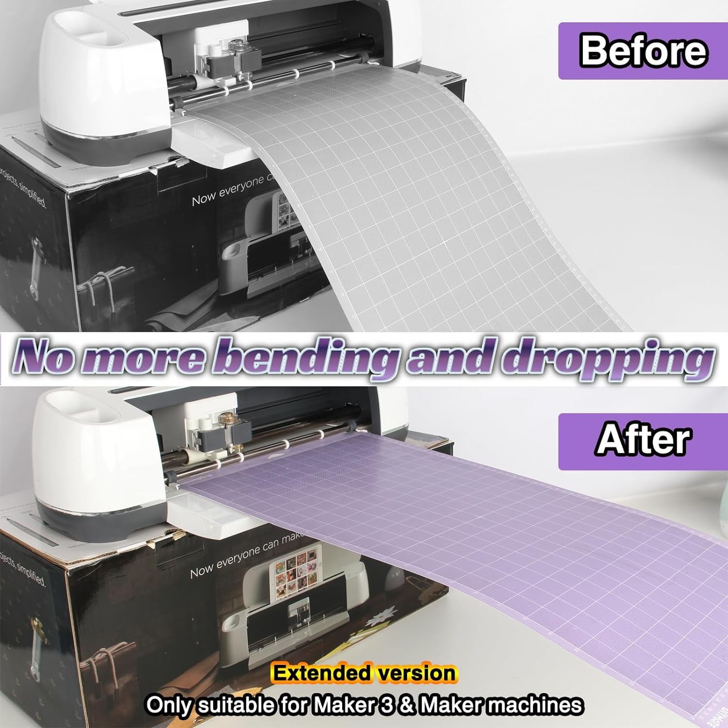 Long Extension Tray for Cricut Maker 3 and Maker 24'' Cutting Mat Support, Mat Holder for 12X24 and 12X12 Mat, Maker 3 Accessories Extender Tools