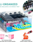 Epoxy Resin Dye - 20 Colors Resin Pigment Paste, Liquid Translucent UV Resin Color Concentrated Colorant Set for Candle Making, Soap Making, Jewelry Making, Paint, DIY Art Crafts - 10Ml Each