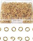 600 Pcs Gold Plated Jump Rings Split Rings Circle Clasp Connecting Rings Jewelry Necklace Bracelet Pendant Choker Charm Loops DIY Craft Earring Making Supplies (6 Mm)