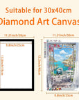 Diamond Art Frame 12X16 Inch - Diamond Frames 30X40 Cm Painting Suitable for 10X14Inch Picture, Diamond Frames Magnetic Self-Adhesive,Suitabble Frames Painting for Wall Window Door - 8 Pack (Black)