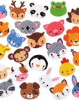 24Pcs Animal Diamond Stickers for Kids, Beginner Friendly Gem Art Kits, Complete Craft Set with Tools, Gift for Birthdays, Holidays