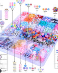 3200 Pcs Unicorn Jewelry Activity Kit,Clay Beads Bracelet Making Kit,Flat College Style Beading for Friendship Jewelry Making,Crystal Time Gem Ring Gifts,Diy Crafts for Teen Girls