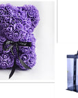 Valentine's Day Gift Rose Bear Eternal Flower Rose Teddy Bear PE Foam Bear 25cm Valentines Day