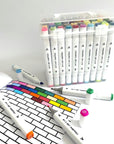 , Alcohol Markers, Dual Tip Double Ended Marker, 60 Colours, Clear Plastic Storage Case, Drawing, Sketching
