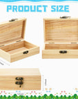 Unfinished Wooden Box with Hinged Lid Wood Small Craft Unpainted Box Jewelry Keepsake Rectangle Box Treasure Gift Storage Box for DIY Craft Home Storage Art Project, 6 X 4 X 2 Inch(18)