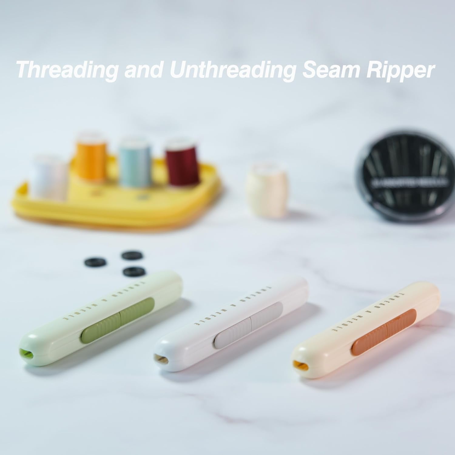 Seam Rippers, 2-In-1 Threader for Sewing,Threading and Unthreading Seam Ripper,Multifunctional Sewing Tool for Sewing, Crafts and Knitting Unthreading Supplies. (3PCS)