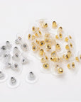 Earring Backs, Earring Safety Back Stopper Clutch Ear Locking with Pad,120Pcs Hypoallergenic Earring Backings for Studs Fishhook Heavy Earrings