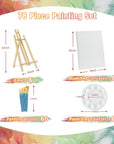 Easels with Canvas Set 78 Pcs Paint and Sip Kit With12Inch Easels& 8X10 Stretched Canvas Painting Supplies with Easels Paint Night Kit,Paint Party Set,Painting Set for Adults/Kids
