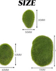 30PCS Artificial Moss Rocks, 3 Size Faux Green Moss Covered Stones Green Moss Balls Decorative Fake Moss Decor for Fairy Gardens Floral Arrangements Craft