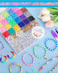 5800 PCS Clay Beads Bracelet Making Kit, 24 Colors Flat Preppy Beads for Friendship Jewelry Making, Polymer Heishi Beads with Charms DIY Arts and Crafts Birthday Gifts Toys for Teen Girls Age 6+