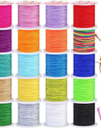 Nylon String for Bracelets,  20 Rolls Chinese Knotting Cord Nylon Beading Thread for Kumihimo, Braided Bracelets, Beading, Necklaces, Macrame Craft, Wind Chime, Jewelry Making