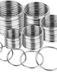 Metal O Ring,50 Pcs Silver Multi Purpose Metal O Ring for Macrame, Camping, Dog Leashes, Hardware, Bags and More Craft Project - 16Mm, 21Mm, 25Mm, 32Mm, 38Mm