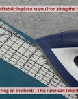Hot Hem Ruler for Quilting and Sewing – Non-Slip Hot Ironing Ruler and Pleats with Dry or Steam Iron on Quilt Blocks and Clothes - 10" X 2.5"