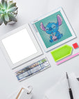 5D Diamond Painting Kit for Kids with Wooden Frame Easy Small Anime Diamond Painting Full Drill Diamond Art Gem Painting for Beginners 7X7 Inch (Stitch)
