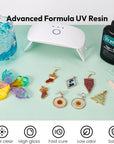 UV Resin Kit with Light,Upgraded 200G Crystal Clear Low Odor UV Glue,Uv Light for Resin Curing,Mixing Cups,Stir Sticks,Ultraviolet Epoxy Resin Starter Jewelry Making Kit for Craft Beginner