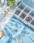 830Pcs Jewelry Making Findings Stainless Steel, 680Pcs 5 Styles Jump Rings 90Pcs 3 Styles Lobster Claw Clasps 30Pcs 40Mm Extender Chains 30Pcs Chain Drop for DIY Bracelet Necklace