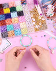 4400Pcs Clay Beads for Bracelet Making Kit, Friendship Bracelet Beads Flat Preppy Beads for Jewelry Necklace Earring Making,Aesthetic Boho Clay Beads with Charms Gifts for Teen Girls Wemen.