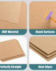 12 Pack MDF Wood Board for Crafts 12X12X1/8 Inch-3 Mm Thick Medium Density Fiberboard Unfinished Wood Art Boards Blank Wooden Blocks Chipboard Panels for DIY Crafts, Painting, Engraving,Home Decor
