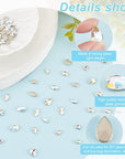 64 Pcs 8 Styles K9 Glass Rhinestones Gems Crystal Flatback Rhinestones AB Color Rhombus/Horse Eye/Teardrop/Heart Crystal Jewels Embelishments with Silver Plated Back for Craft Making