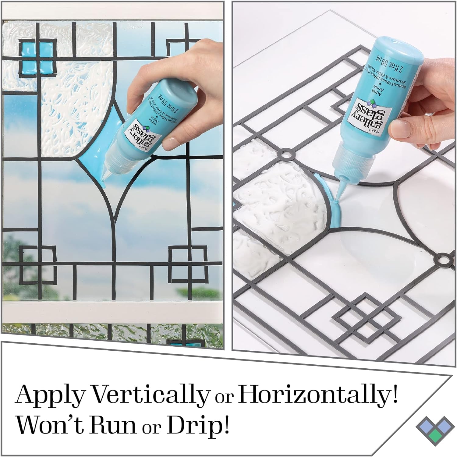 PROMOGGSTR22 Stained Glass Painting Starter Kit, 10 Piece Set Including 6 Colors, 1 Bottle of Liquid Leading, 2 Plastic Surfaces and 1 Pattern Pack of 20 Molds