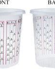 30 Pack Paint Mix Cups with Lids, 32 Ounce Plastic Paint and Epoxy Mixing Cups with Calibrated Mixing Ratios on Side of Cup, for Paint, Activators, and Thinner