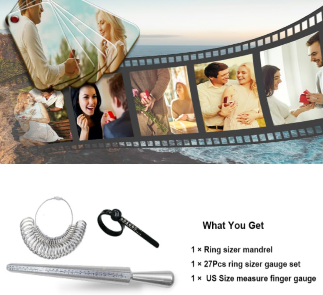Ring Sizer, 3Pcs Reusable Ring Sizer Measuring Tool, USA Ring Measurer and Ring Sizer, Ring Sizing Kit for Jewelry Making, Suitable for Women and Man