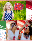 40 Pcs 4Th of July Fabric 2.6 X 40 American Flag Precut Fabric Strips for Quilting Red White and Blue Roll up Patchwork Fabric for Independence Day DIY Sewing Handmade, 8 Styles