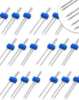18 Pieces Sewing Machine Twin Needles Double Twin Needles Pins Twin Stretch Needles with Plastic Box, Automatic Needle Threader for Household Sewing Machine, 3 Mixed Sizes 2.0/90, 3.0/90, 4.0/90