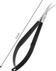 Embroidery Scissors Eyebrow Trimmer - 4.5" Ergonomic Curved Spring Brow Shaping Scissors, Stainless Steel Sharp Squeeze Sewing Scissors, Micro Thread Snips Applique Scissors for Craft