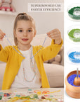 Clay Bead Spinner,Seed Beads Kit with 3 Pcs Quick Changed Trays,Beading Needles for Jewelry Making (Wooden)